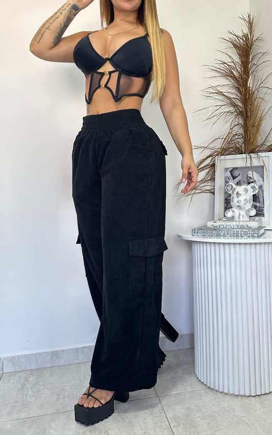 Pantalon Cargo para damas en tela Pana