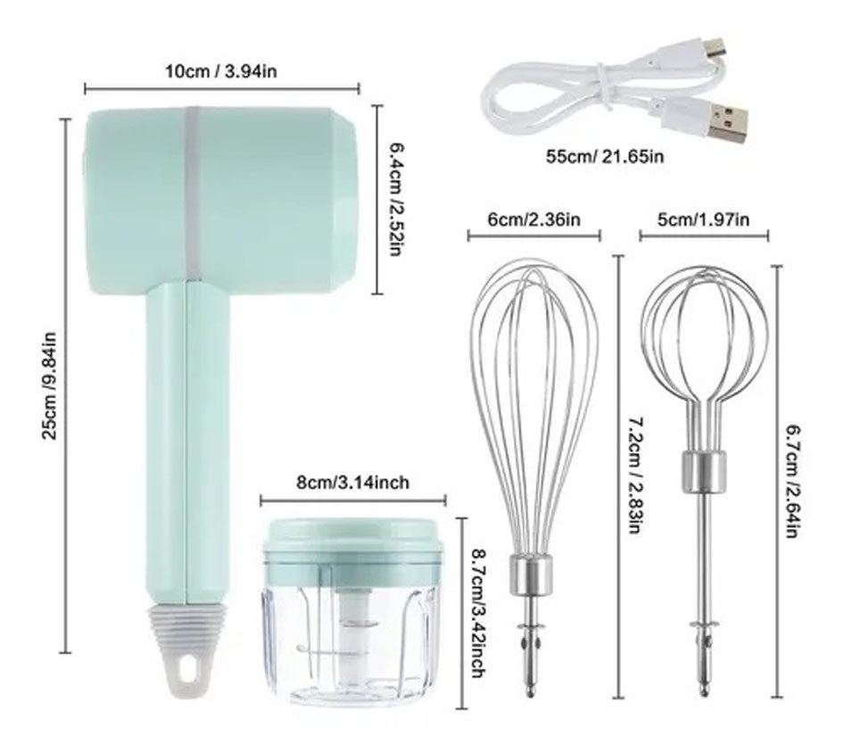 Mini Batidora Picador Eléctrico 2 En 1 R